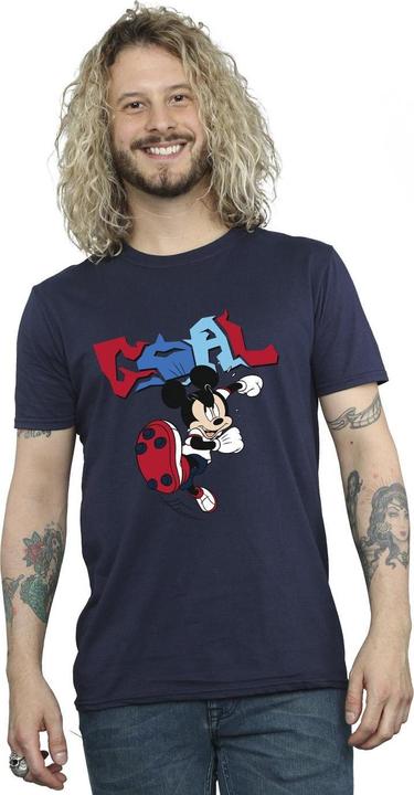 Actual product image Disney Mens Mickey Mouse Goal Striker Pose T-Shirt (L)