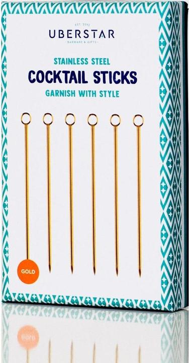Image du produit Uberstar Lot de 6 bâtonnets mélangeurs pour cocktails Or (Fouet à cocktail)