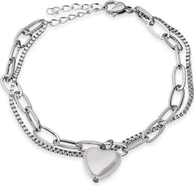 Produktbild Trolli Troli - Double steel bracelet with pearl VEDB0538G (L)