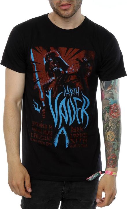 Actual product image Star Wars Mens Darth Vader Rock Poster T-Shirt (XXL)
