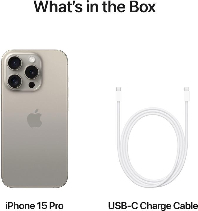 Actual product image Apple iPhone 15 Pro (128 GB, Natural Titanium, 6.10", SIM + eSIM, 48 Mpx, 5G)