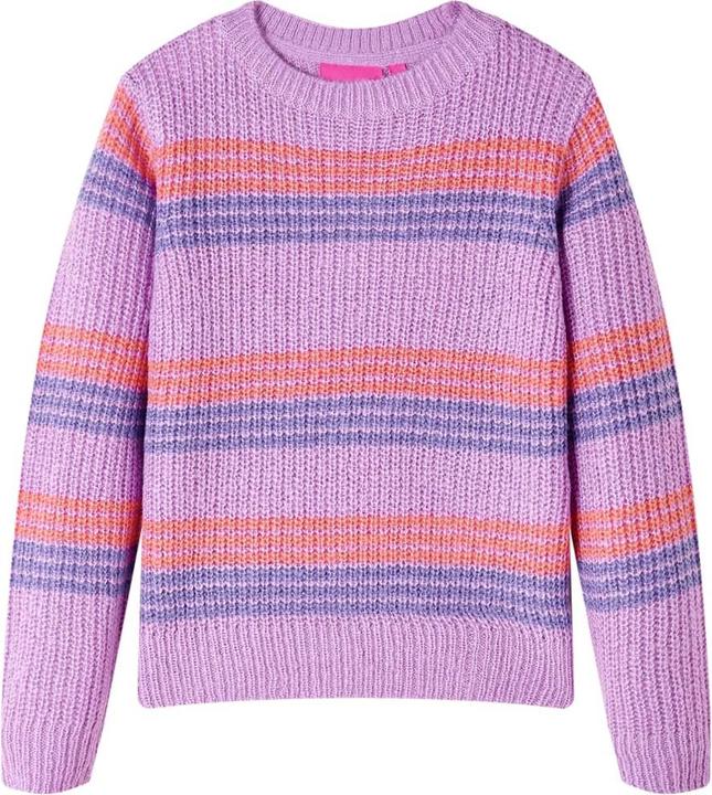 Produktbild VidaXL Kinderpullover mit Streifen Gestrickt Lila und Rosa (92)