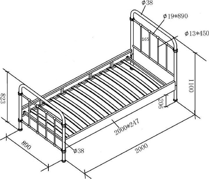 Produktbild Vipack Metallbett New York (90 x 200 cm)