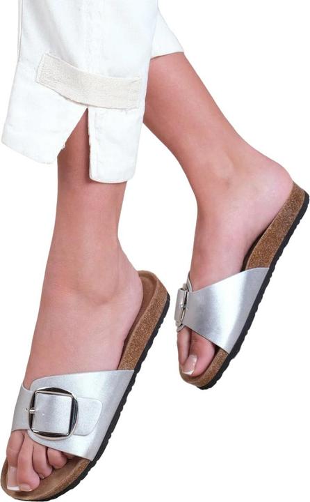 Actual product image Where's That From Womens/Ladies Sequoia Buckle PU Single Strap Sandals (39)