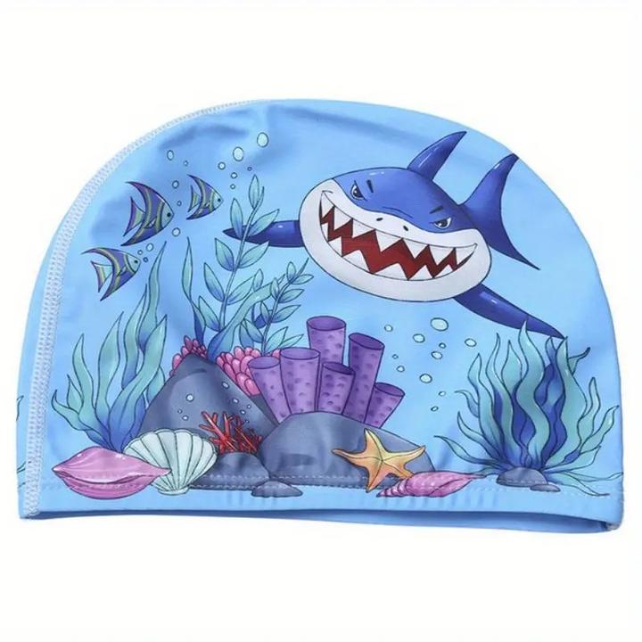 Immagine prodotto Splash & Fun Cuffia da bagno per bambini in tessuto elasticizzato squalo