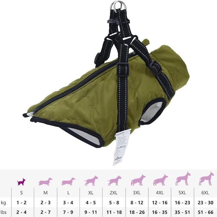 Produktbild VidaXL Hundemantel mit Geschirr Wasserdicht Reflektierend (24, Hundemantel)