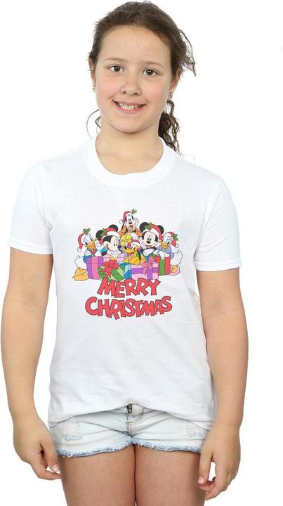 Actual product image Disney Girls Mickey Mouse And Friends Christmas Cotton T-Shirt (152, 158)