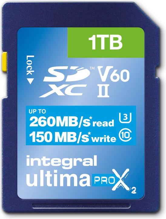 SDXC Card 1TB Classe 10 UHS-II V 60 R260/W150 MB/s (Novelty) (1000 GB, SD, U3, UHS-II)