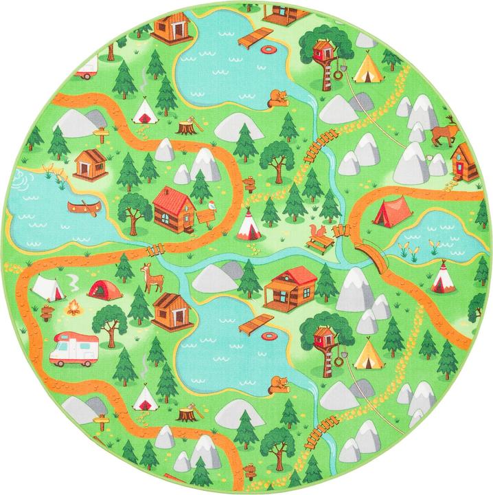 Produktbild Snapstyle Kinder Spiel Teppich Campingplatz (160 x 160 cm)