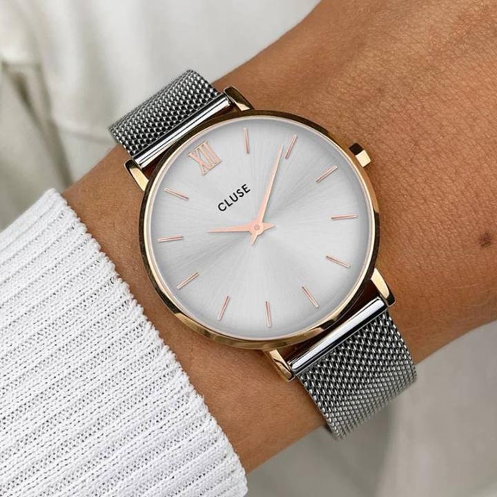 Actual product image Cluse Minuit Mesh Rosé (Analogue wristwatch, 33 mm)
