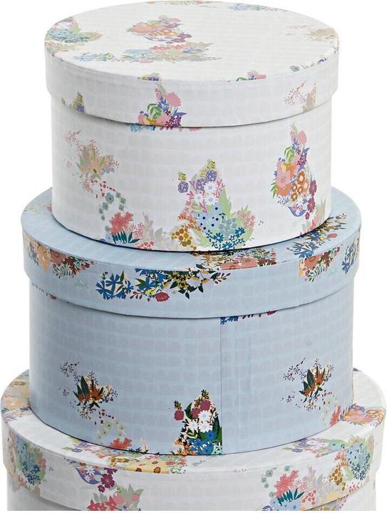 Produktbild DKD Home Decor Set of Stackable Organising Boxes Cardboard Urban 37,5 x 37,5 x 18 cm