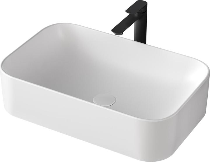 Immagine prodotto Emke Lavabo di design Lavabo da appoggio Bianco Opaco Lavabo in ceramica di alta qualità Bagno Facile da (380 mm, 610 mm)