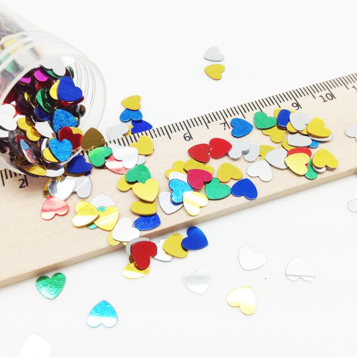 Actual product image JTI 200 pieces metallic sequins - hearts