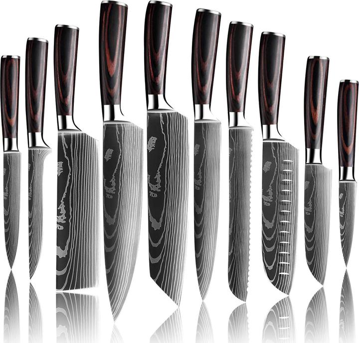 Image du produit Kepeak Couteaux de cuisine tranchants en acier inoxydable (20.30 cm)