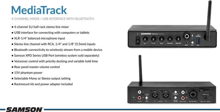 Produktbild Samson MediaTrack mixer met audio interface (Studio- und Livemixer)
