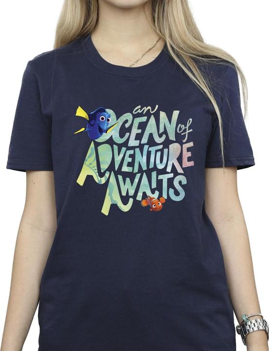 Actual product image Disney Womens/Ladies Finding Dory Ocean Of Adventure Cotton Boyfriend T-Shirt (S)