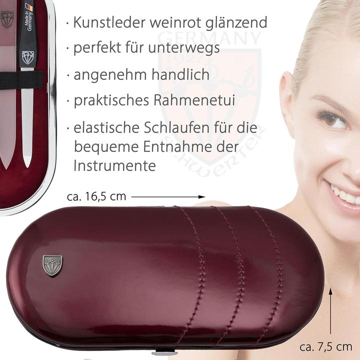 Actual product image Kellermann Nail Set Vittoria 7-pcs Wine Red Imitation Leather