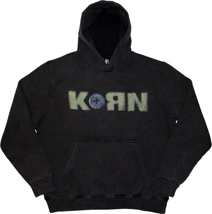 Actual product image Korn Unisex Adult Doll Issues Back Print Stone Wash Pull Over Hoodie (M)