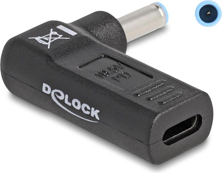 Delock Adapter USB-C zu HP 4.5 x 3.0 mm 90° gewinkelt (USB Typ-C, 3.80 cm)