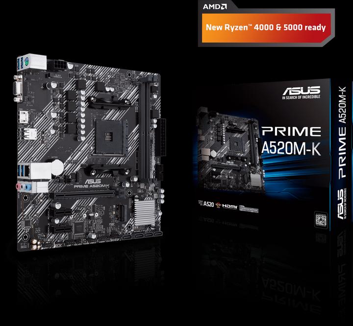 Produktbild ASUS Prime A520M-K (AM4, AMD A520, mATX)