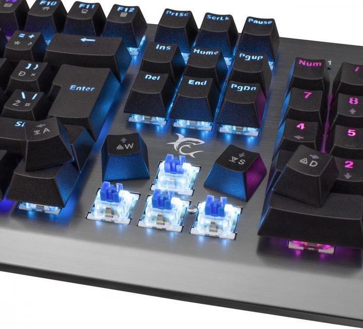Image du produit Clavier mécanique de jeu blanc Shark Legionnaire, OUTEMU BLUE Switch, Rainbow LED backlight, US la (US, Filaire)