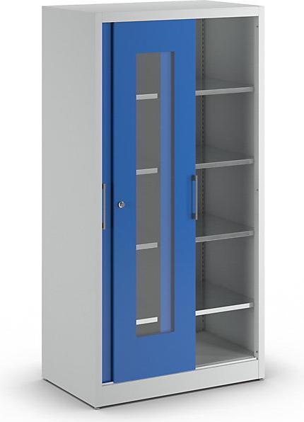 Actual product image Mauser Vision panel sliding door cupboard, with 2 x 4 shelves, HxW 1950 x 1500 mm (100 cm, 195 cm)