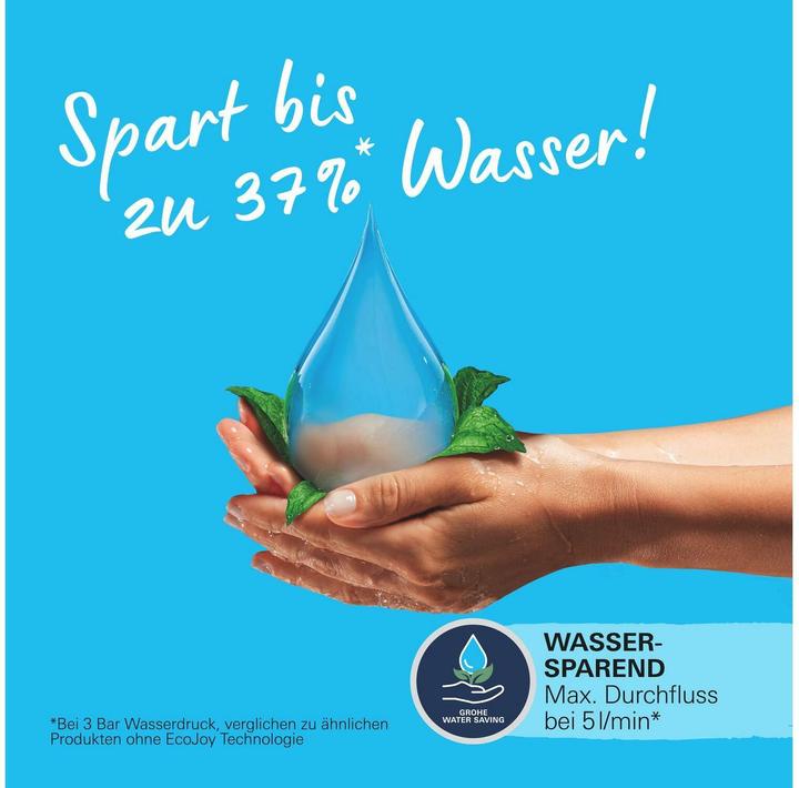 Produktbild Grohe Start QuickFix Lavaboarmatur, S-Size, Push-Open, energiesparend, mattschwarz