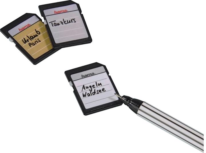 Produktbild Hama Speicherkarten-Etiketten SD/MMC 18 Stück sw/ws