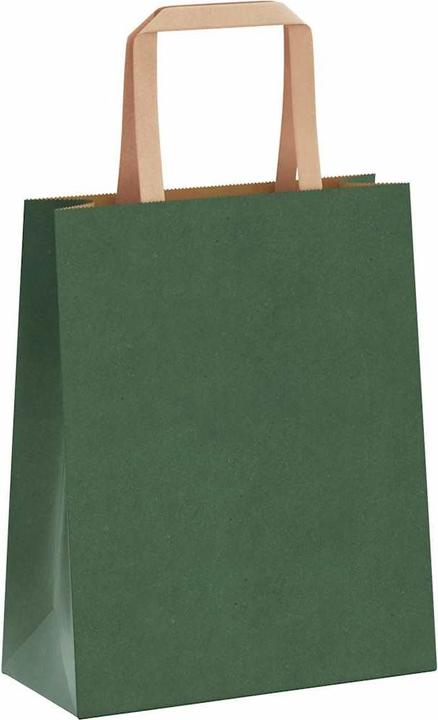 Produktbild VidaXL Kraftpapiertüten 250 Stk. mit Henkel Grün 18x8x22 cm Papiertüte (Geschenktüte, 250 x)