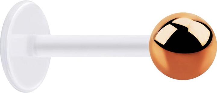Immagine prodotto Star Piercing Micro labret trasparente con sfera in oro rosa (senza ottone, Acciaio chirurgico 316L, Bioflex)