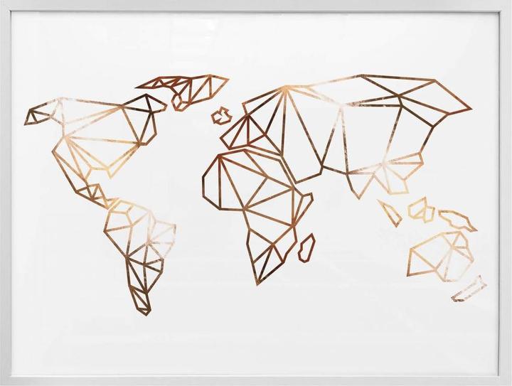 Actual product image Trenddeko Origami World Map - Copper Optics (30 x 24 cm)