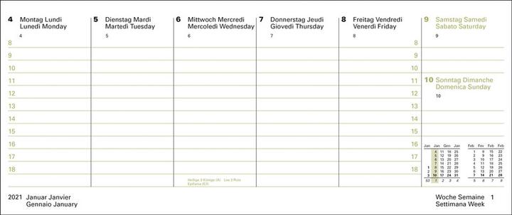 Produktbild Q-Connect Wochenplaner (Spezial, Kein Einband, Englisch, Italienisch, Französisch, Deutsch)