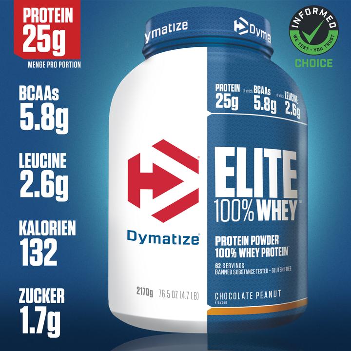 Produktbild Dymatize Elite 100% Whey (Chocolate, Erdnuss, 1 Stk., 2170 g)
