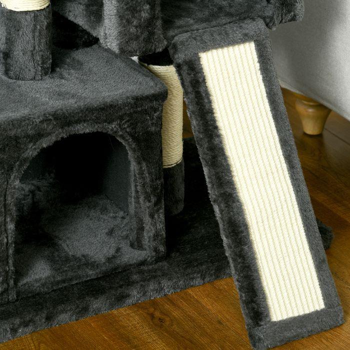 Immagine prodotto Swisshandel24 Albero per gatti con colonne in sisal, tiragraffi per gatti, albero per gatti, albero per gatti (83 cm, Grigio scuro)