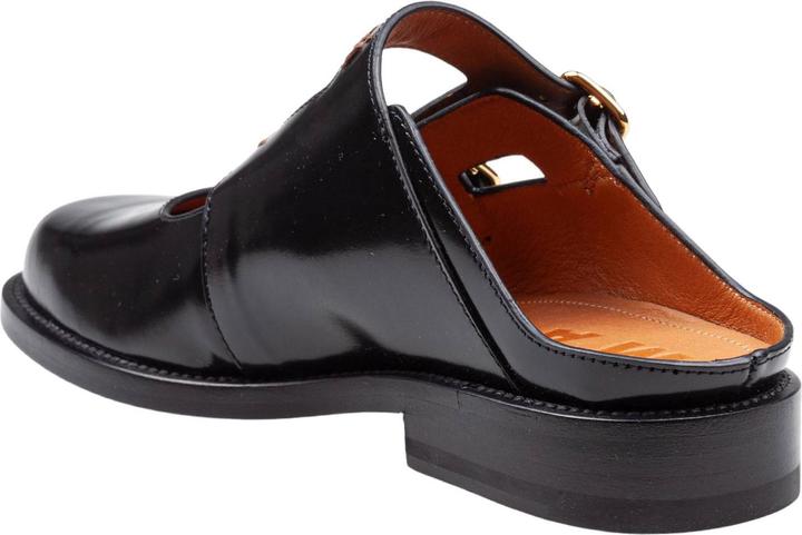 Produktbild Marni moccasin sabot in brushed leather color black (39)