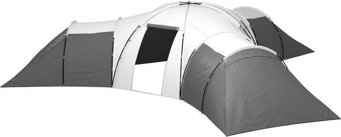 Actual product image Swisshandel24 Tunnel tent camping tent 6-9 person family tent 3 bedrooms 2000mm Oxford grey (Tunnel tent, 9+ people)