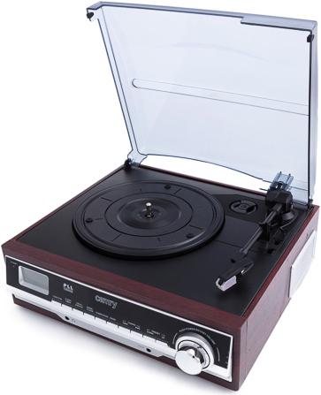 Actual product image Camry CR 1113 Audio turntable with belt drive, cappuccino, chrome, wood (Semi-automatic)