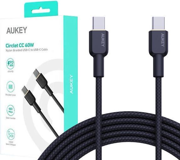 Aukey USB-C - USB-C cable, PD 60W, 1.8 m (1.80 m, USB 3.2 Gen 1)