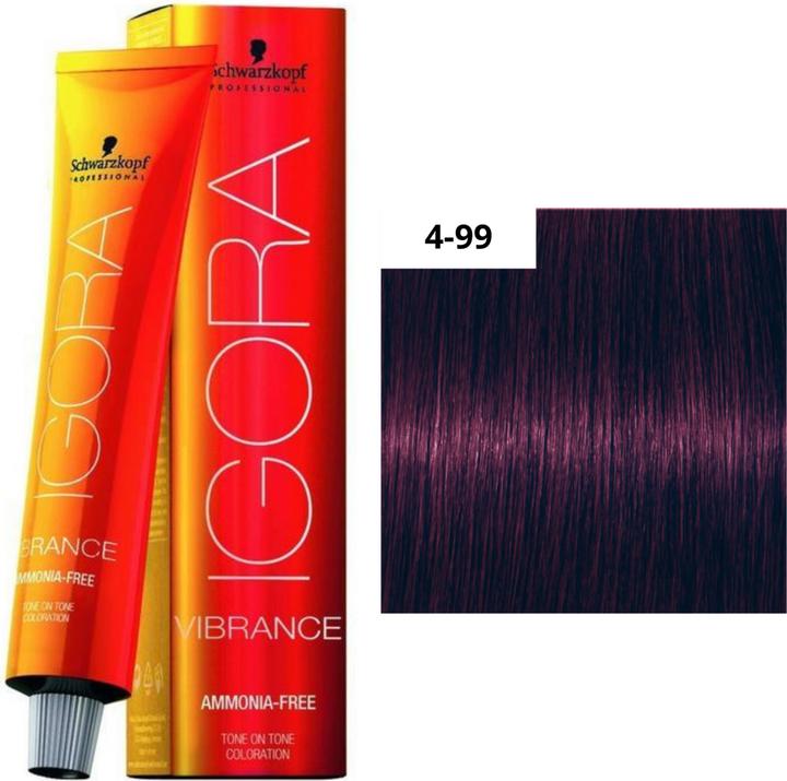 Actual product image Schwarzkopf Professional Igora Vibrance - 4-99 Medium Br. Violet Ext. (Brown, Violet)