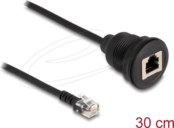 Produktbild Delock Kabel RJ12 Stecker zu RJ12 Buchse zum Einbau 30 cm sc