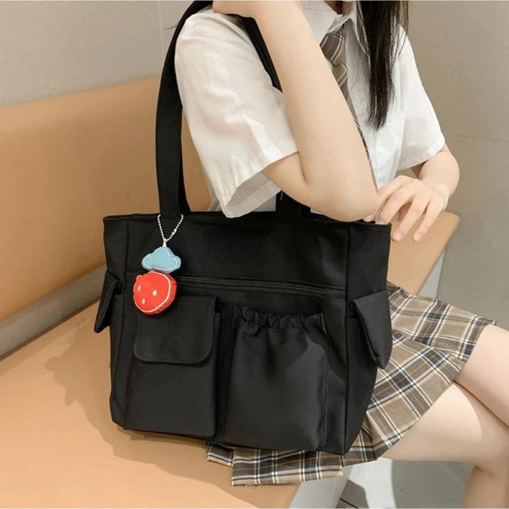 Only-Bags.Store Borsa Messenger Borsa Preppy Student Book Bag Borsa a tracolla in nylon Borsetta per pendolari