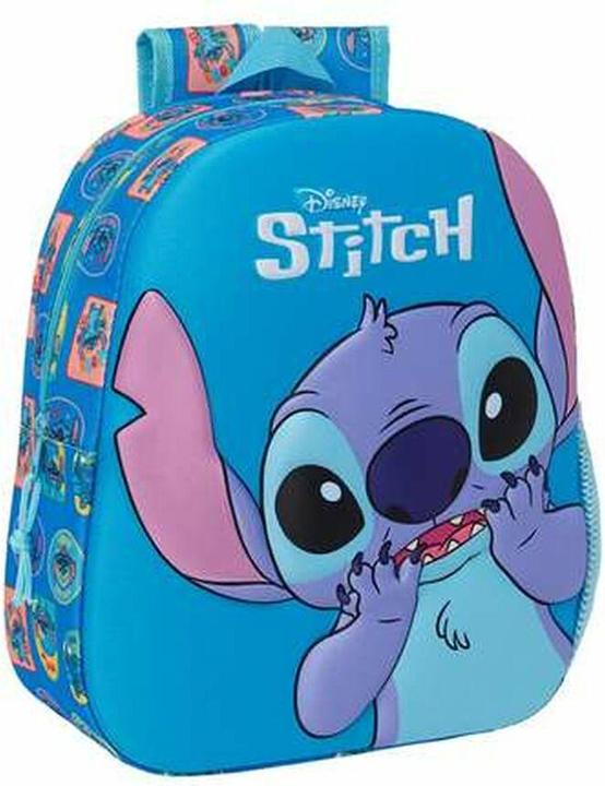 Produktbild Stitch Schulrucksack Blau 27 x 33 x 10 cm 3D