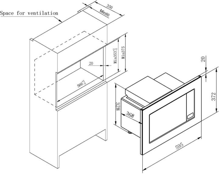 Actual product image Amica EMW 13184 E Integriert Grill-Mikrowelle Edelstahl (20 l)