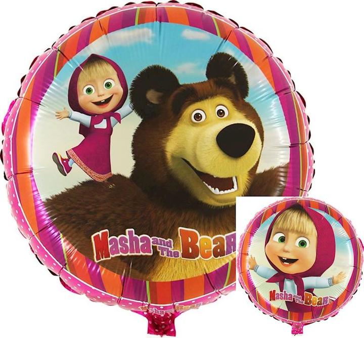 Produktbild Widmann Folienballon Masha Bär rund: Kindergeburtstag Partydekoration (1 x)