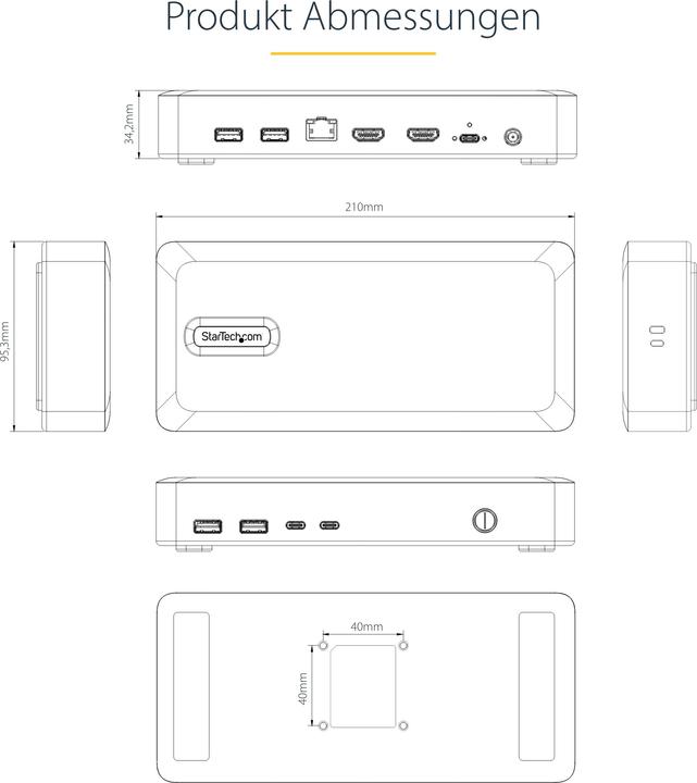 Nährwerte und Zutaten StarTech Usb4 Docking Station Dual 4k (USB-C, 4 Ports)
