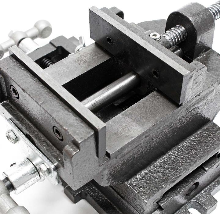 Produktbild Wiltec Maschinenschraubstock 2 Achsen 150mm Schraubstock Kreuztisch Frästisch Werkbank (150 mm)