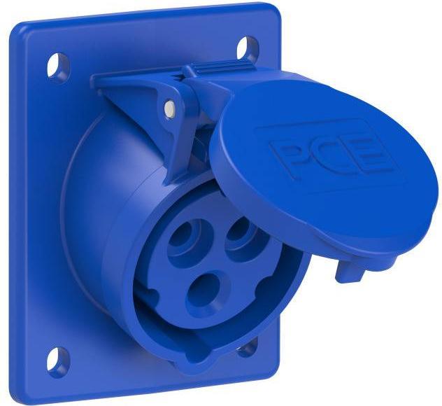 Actual product image PCE 413-6 Junction box angled 16A 3p 6h IP44/54 (flange 70x85 - hole spacing 50x65)