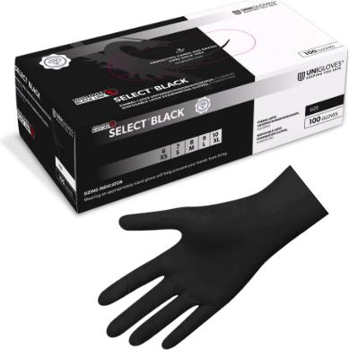 Unigloves SELECT BLACK Gants en latex