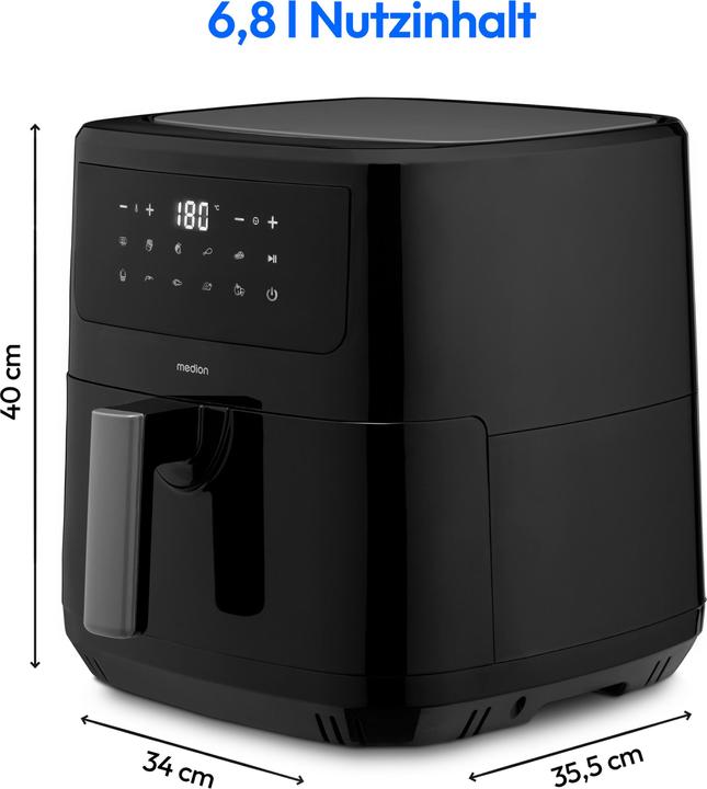 Actual product image Medion MD 11750 Life P10 XL Duo deep fryer 6.8 litre, black