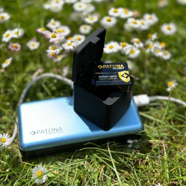 Produktbild Patona Premium Tripple-Charger für GoPro Hero 9, 10 und 11 (Hero 10, Hero 9, Hero 11)